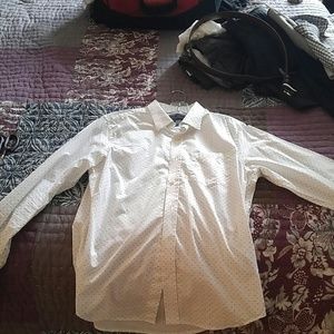 White patterned button down